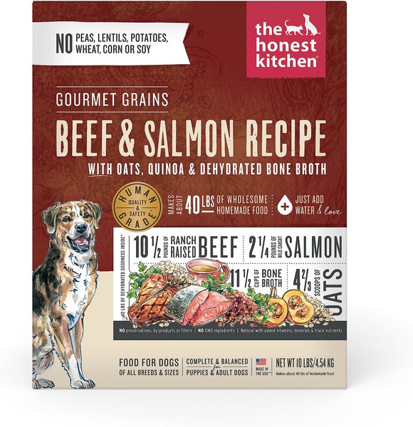 The Honest Kitchen Gourmet Grains Beef & Salmon Recipe Dehydrated Dog Food, 10-lb box slide 1 of 9
