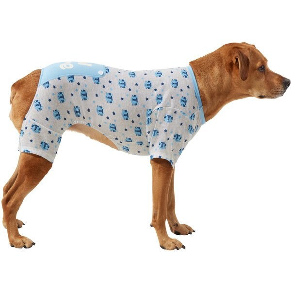 Wagatude Dog Face Print Dog Pajamas, Blue