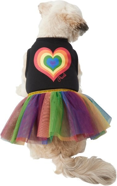 Wagatude Rainbow Heart Tank Dog Dress, Small slide 1 of 4