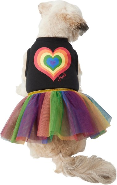 Wagatude Rainbow Heart Tank Dog Dress, Medium slide 1 of 4