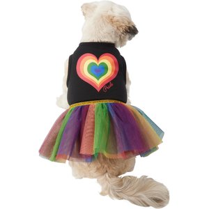 Wagatude Rainbow Heart Tank Dog Dress, Medium