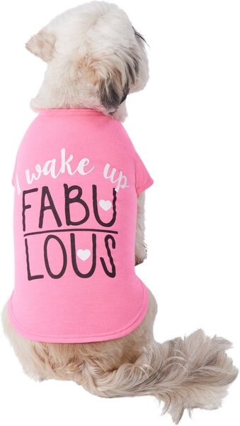 Wagatude I Wake Up Fabulous Dog T-Shirt, Small slide 1 of 4
