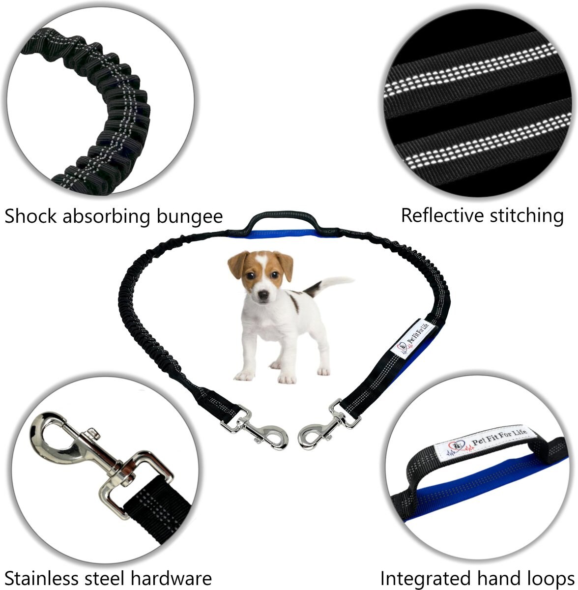 PET FIT FOR LIFE Nylon HandsFree Dog Leash, 54in long, 1in wide