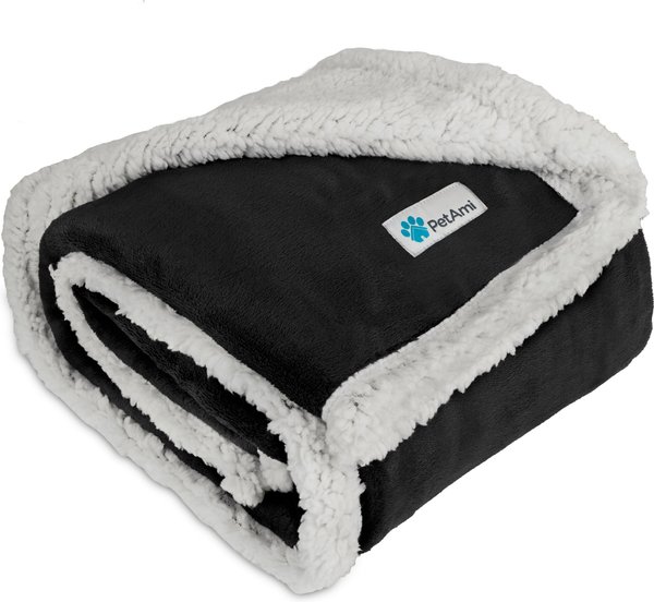 PetAmi Sherpa Cat & Dog Blanket, Black, 50 x 40-in slide 1 of 8