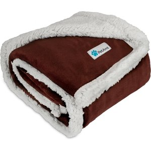 PetAmi Sherpa Cat & Dog Blanket, Brown, 50 x 40-in