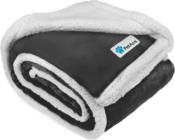 PetAmi Sherpa Cat & Dog Blanket, Charcoal, 60 x 80-in slide 1 of 8