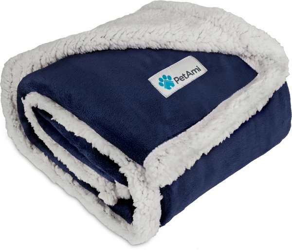 PetAmi Waterproof Dog Blanket, White & Blue, Medium slide 1 of 8