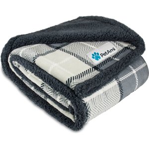 PetAmi Waterproof Dog Blanket, Plaid Charcoal, Medium