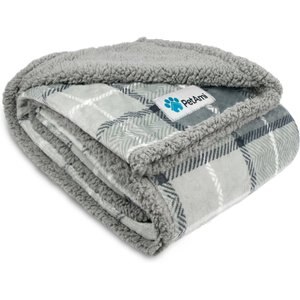 PetAmi Waterproof Dog Blanket, Plaid Light Gray, Medium