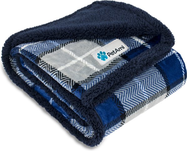 PetAmi Waterproof Dog Blanket, Plaid Navy, Medium slide 1 of 8
