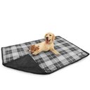 PetAmi Waterproof Dog Blanket, Plaid Charcoal Grey, Large