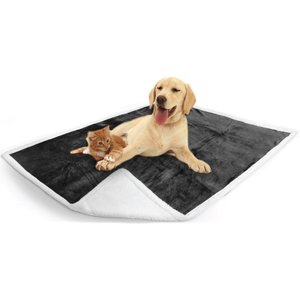 PetAmi Waterproof Reversible Cat & Dog Blanket, Charcoal, 60 x 80-in