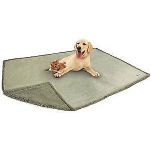 PetAmi Waterproof Reversible Cat & Dog Blanket, Taupe & Taupe Sherpa, 90 x 90-in