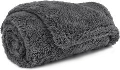 PetAmi Fluffy Waterproof Cat & Dog Blanket, Grey, Small