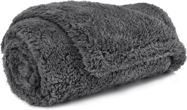 PetAmi Fluffy Waterproof Cat & Dog Blanket, Grey, Small slide 1 of 7
