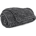 PetAmi Fluffy Waterproof Cat & Dog Blanket, Grey, Small