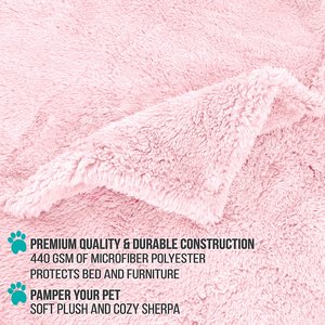 PetAmi Fluffy Waterproof Cat & Dog Blanket, Pink, Small