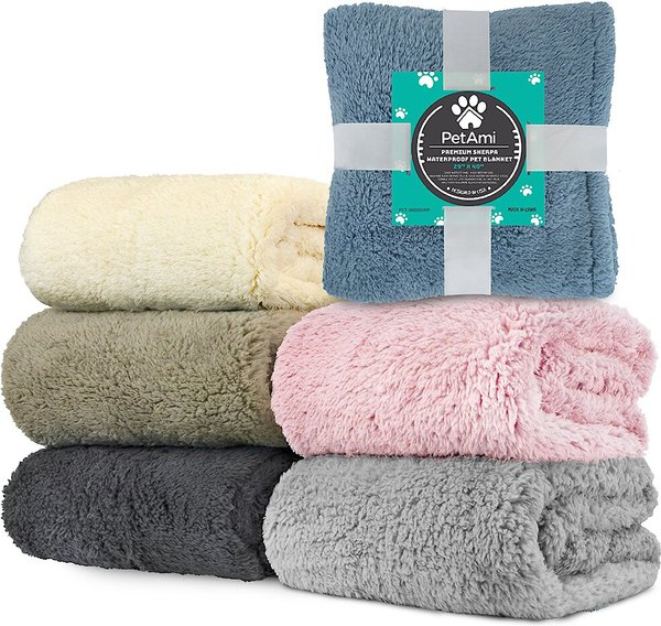 PetAmi Fluffy WATERPROOF Dog Blanket Fleece | Soft Warm Pet Fleece