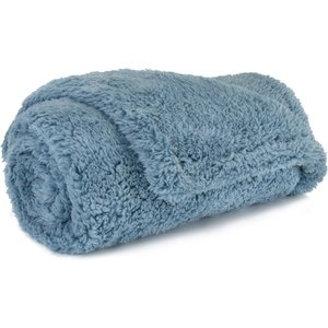 PetAmi Fluffy Waterproof Cat & Dog Blanket, Dusty Blue, Medium