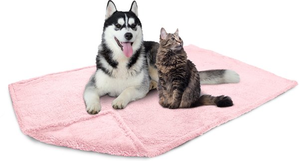 PetAmi Fluffy Waterproof Cat & Dog Blanket, Pink, Large slide 1 of 7