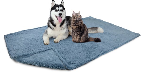 PetAmi Fluffy Waterproof Cat & Dog Blanket, Dusty Blue, X-Large slide 1 of 7