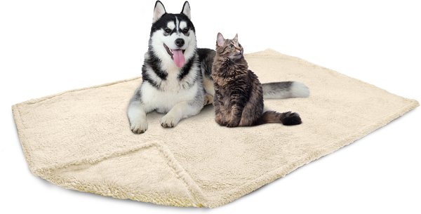 PetAmi Fluffy Waterproof Cat & Dog Blanket, Beige, X-Large slide 1 of 7