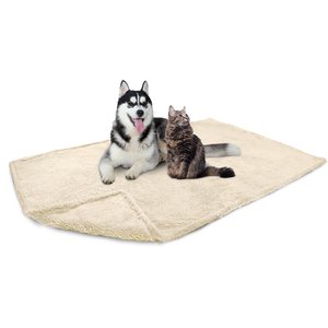 PetAmi Fluffy Waterproof Cat & Dog Blanket, Beige, X-Large