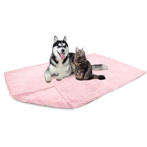 PetAmi Fluffy Waterproof Cat & Dog Blanket, Pink, X-Large