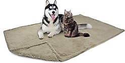 PetAmi Fluffy Waterproof Cat & Dog Blanket, Taupe, X-Large