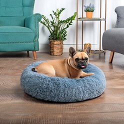 PetAmi Donut Cat & Dog Bed, Dusty Blue, Small