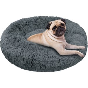 PetAmi Donut Cat & Dog Bed, Gray, Small