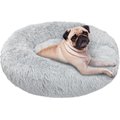 PetAmi Donut Cat & Dog Bed, Light Gray, Small