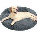PetAmi Donut Cat & Dog Bed, Gray, Medium