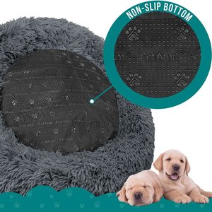 PetAmi Donut Cat & Dog Bed, Gray, Medium