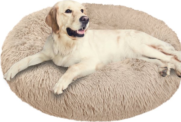 PetAmi Donut Cat & Dog Bed, Taupe, Medium slide 1 of 7