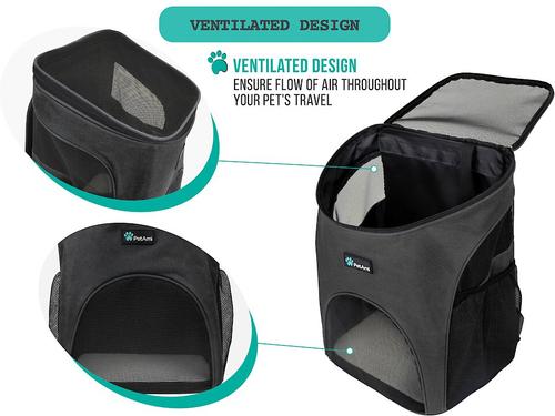 Show full view: PetAmi Premium Backpack Dog & Cat Carrier, Gray slide 7 of 9