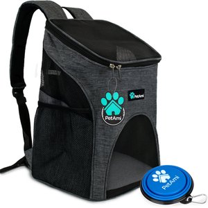 PetAmi Premium Backpack Dog & Cat Carrier, Heather Charcoal