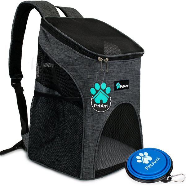 PETAMI Deluxe Backpack Dog & Cat Carrier, Heather Gray