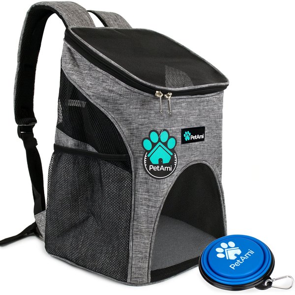 PETAMI Deluxe Backpack Dog & Cat Carrier, Heather Gray - Chewy.com