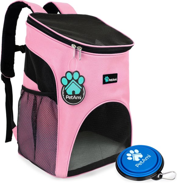 PetAmi Premium Backpack Dog & Cat Carrier, Pink slide 1 of 7