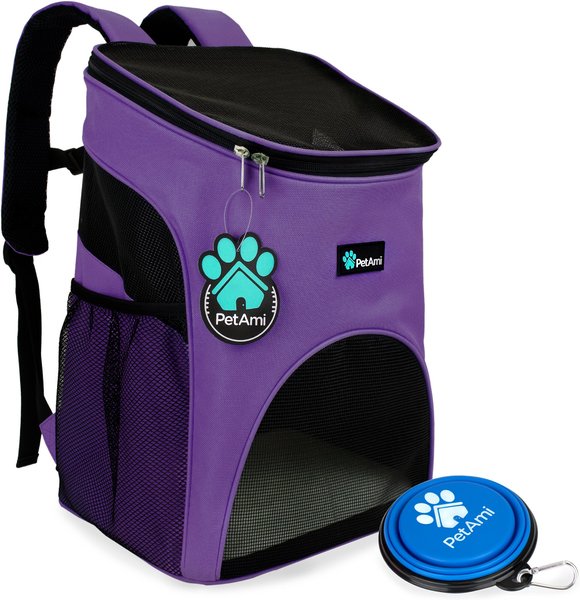 PetAmi Premium Backpack Dog & Cat Carrier, Purple slide 1 of 7
