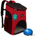 PetAmi Premium Backpack Dog & Cat Carrier, Red