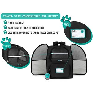 PetAmi Deluxe Backpack Dog & Cat Carrier, Black
