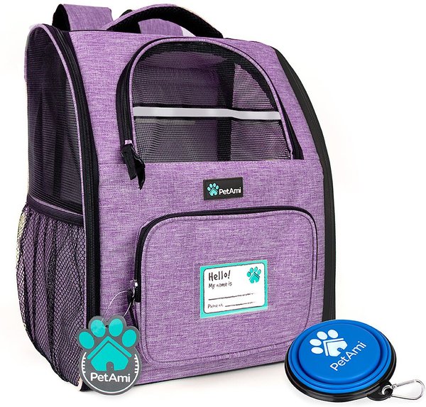 PetAmi Deluxe Backpack Dog & Cat Carrier, Heather Purple slide 1 of 8