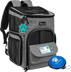 PetAmi Airline Approved Backpack Dog & Cat Carrier, Heather Gray