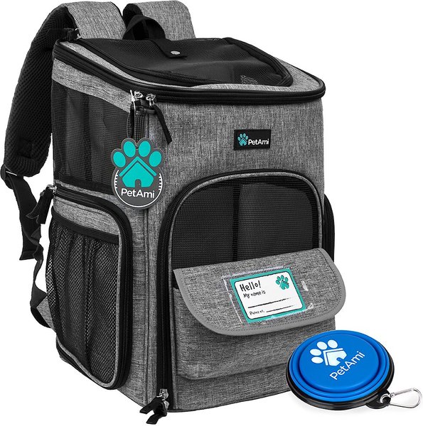 PetAmi Airline Approved Backpack Dog & Cat Carrier, Heather Gray slide 1 of 8