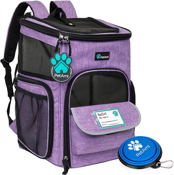 PetAmi Airline Approved Backpack Dog & Cat Carrier, Purple slide 1 of 8