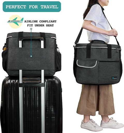 PetAmi Dog & Cat Travel Bag, Charcoal, Large