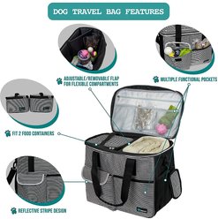 PetAmi Dog & Cat Travel Bag, Stripe Black, Large slide 2 of 7