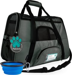 PetAmi Premium Airline Approved Soft-Sided Dog & Cat Travel Carrier, Dark Gray, Small